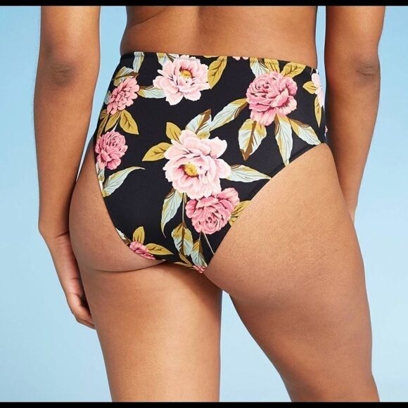 High leg, high waisted Floral scarf tie bikini D22 - Picture 3 of 10